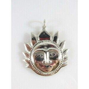 Vintage Tibet Buddhism Sterling Silver Form Buddha Sun God Pendant